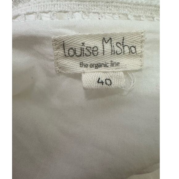 Louise Misha creamy white linen short sleeves boho jumpsuit size 40 - Medium - Picture 3 of 16